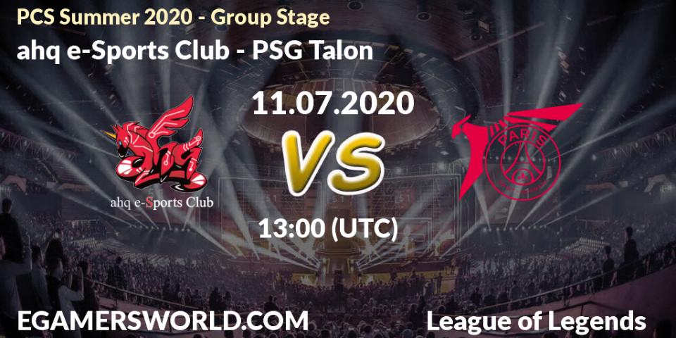 Pronósticos ahq e-Sports Club - PSG Talon. 11.07.2020 at 14:00. PCS Summer 2020 - Group Stage - LoL