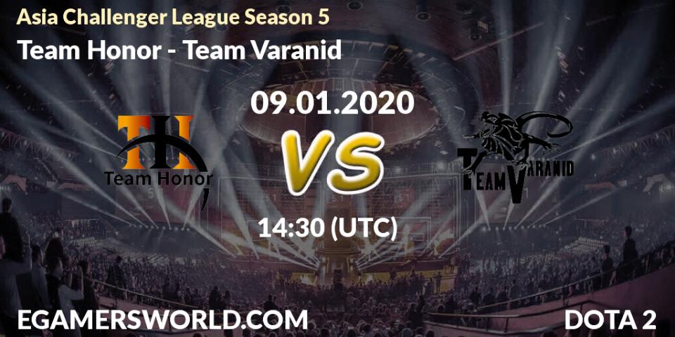 Pronósticos Team Honor - Team Varanid. 09.01.20. Asia Challenger League Season 5 - Dota 2