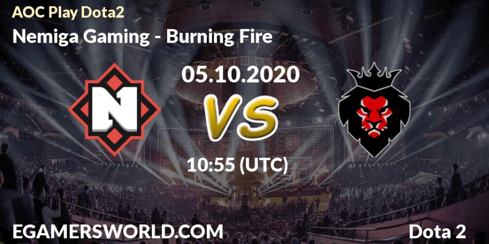 Pronósticos Nemiga Gaming - Burning Fire. 05.10.2020 at 12:01. AOC Play Dota2 - Dota 2