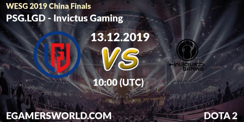 Pronósticos PSG.LGD - Invictus Gaming. 13.12.19. WESG 2019 China Finals - Dota 2