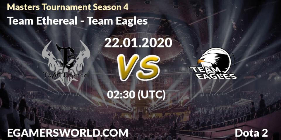 Pronósticos Team Ethereal - Team Eagles. 26.01.2020 at 02:43. Masters Tournament Season 4 - Dota 2