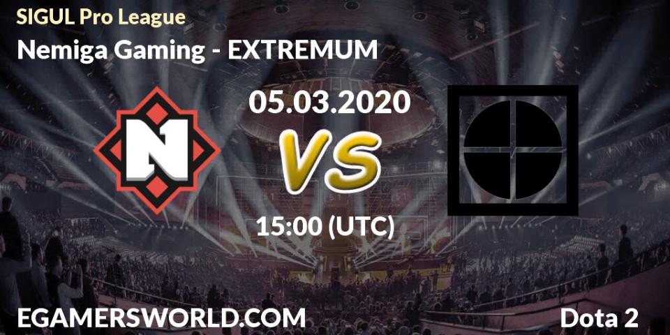 Pronósticos Nemiga Gaming - EXTREMUM. 05.03.2020 at 15:06. SIGUL Pro League - Dota 2
