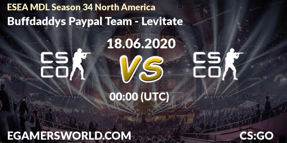 Pronósticos Buffdaddys Paypal Team - Levitate. 18.06.20. ESEA MDL Season 34 North America - CS2 (CS:GO)