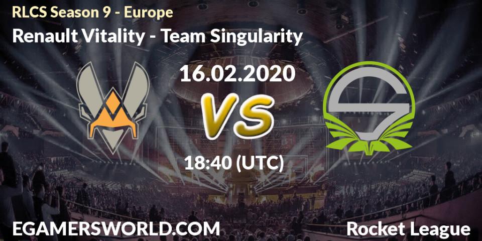 Pronósticos Renault Vitality - Team Singularity. 16.02.20. RLCS Season 9 - Europe - Rocket League