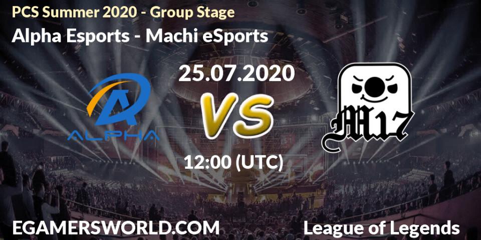 Pronósticos Alpha Esports - Machi eSports. 25.07.2020 at 12:20. PCS Summer 2020 - Group Stage - LoL