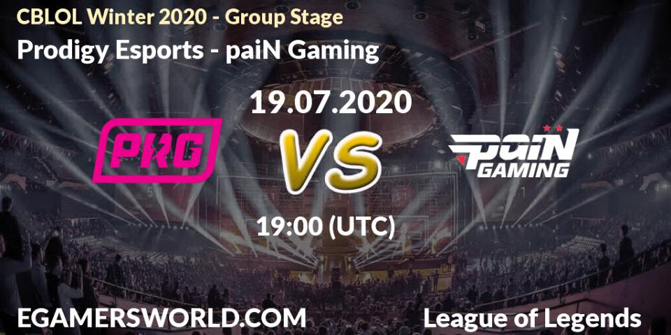 Pronósticos Prodigy Esports - paiN Gaming. 19.07.20. CBLOL Winter 2020 - Group Stage - LoL
