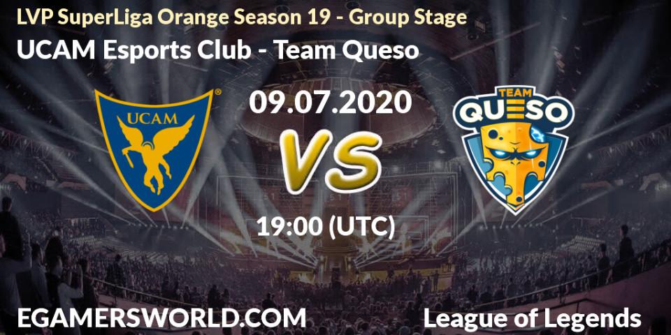 Pronósticos UCAM Esports Club - Team Queso. 09.07.2020 at 19:00. LVP SuperLiga Orange Season 19 - Group Stage - LoL