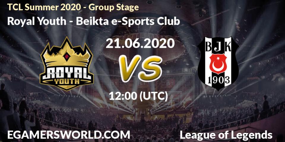 Pronósticos Royal Youth - Beşiktaş e-Sports Club. 21.06.2020 at 14:00. TCL Summer 2020 - Group Stage - LoL