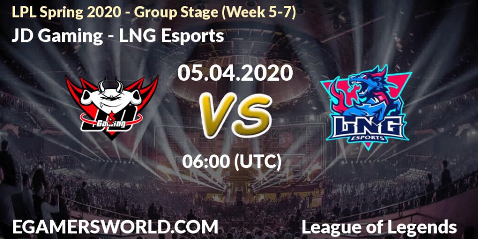 Pronósticos JD Gaming - LNG Esports. 05.04.20. LPL Spring 2020 - Group Stage (Week 5-7) - LoL