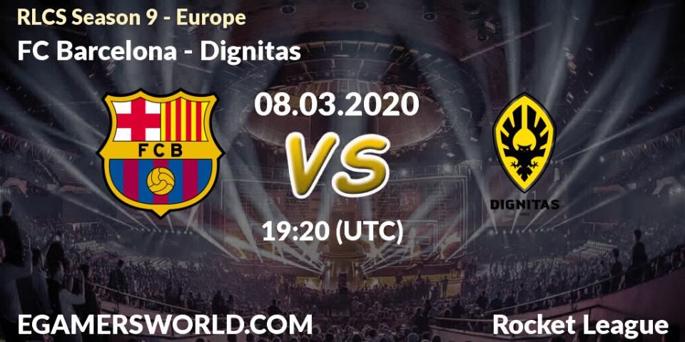 Pronósticos FC Barcelona - Dignitas. 08.03.20. RLCS Season 9 - Europe - Rocket League