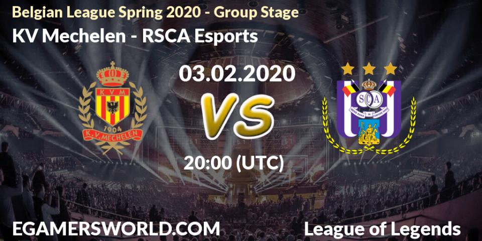 Pronósticos KV Mechelen - RSCA Esports. 03.02.2020 at 20:00. Belgian League Spring 2020 - Group Stage - LoL