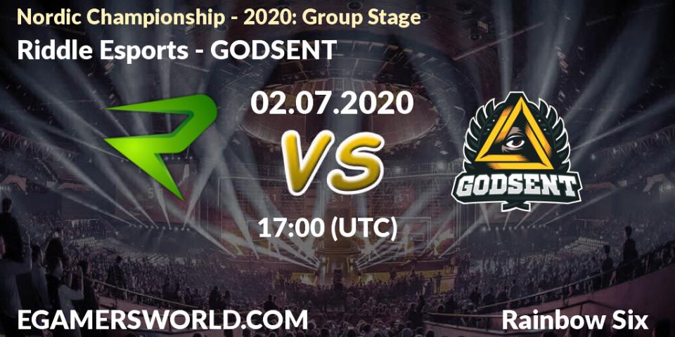 Pronósticos Riddle Esports - GODSENT. 02.07.2020 at 17:00. Nordic Championship - 2020: Group Stage - Rainbow Six