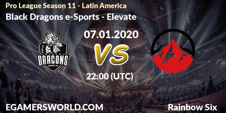 Pronósticos Black Dragons e-Sports - Elevate. 07.01.20. Pro League Season 11 - Latin America - Rainbow Six
