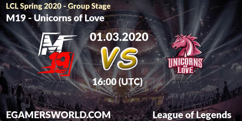 Pronósticos M19 - Unicorns of Love. 01.03.20. LCL Spring 2020 - Group Stage - LoL