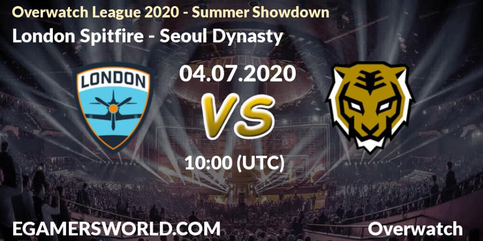 Pronósticos London Spitfire - Seoul Dynasty. 04.07.2020 at 10:00. Overwatch League 2020 - Summer Showdown - Overwatch