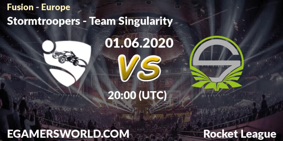 Pronósticos Stormtroopers - Team Singularity. 01.06.2020 at 20:00. Fusion - Europe - Rocket League
