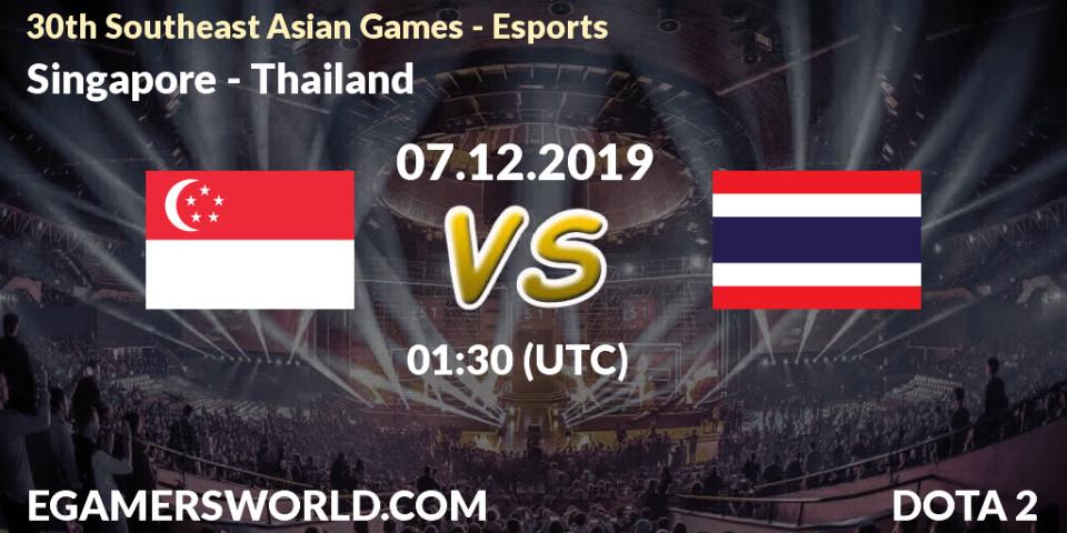 Pronósticos Singapore - Thailand. 07.12.2019 at 01:30. 30th Southeast Asian Games - Esports - Dota 2