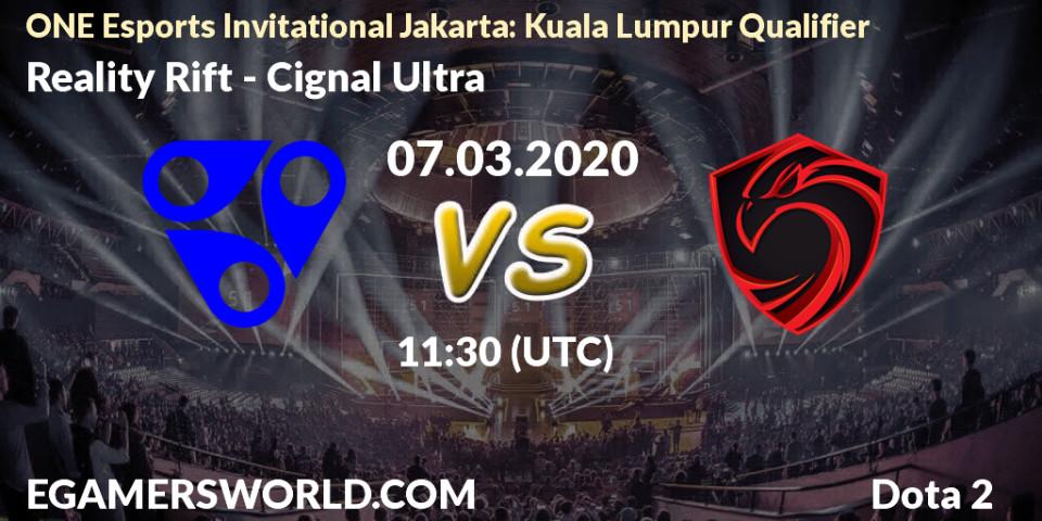 Pronósticos Reality Rift - Cignal Ultra. 07.03.20. ONE Esports Invitational Jakarta: Kuala Lumpur Qualifier - Dota 2