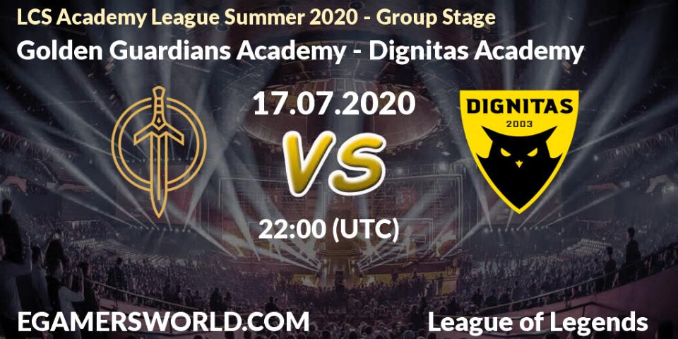 Pronósticos Golden Guardians Academy - Dignitas Academy. 17.07.20. LCS Academy League Summer 2020 - Group Stage - LoL
