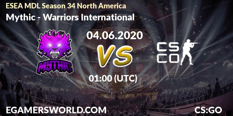 Pronósticos Mythic - Warriors International. 04.06.2020 at 01:10. ESEA MDL Season 34 North America - Counter-Strike (CS2)