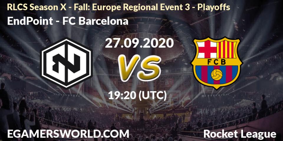 Pronósticos EndPoint - FC Barcelona. 27.09.20. RLCS Season X - Fall: Europe Regional Event 3 - Playoffs - Rocket League