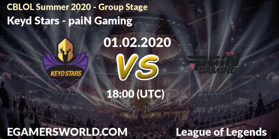 Pronósticos Keyd Stars - paiN Gaming. 01.02.20. CBLOL Summer 2020 - Group Stage - LoL