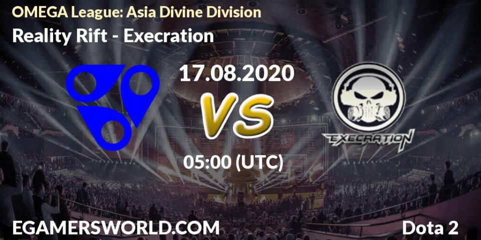 Pronósticos Reality Rift - Execration. 17.08.20. OMEGA League: Asia Divine Division - Dota 2