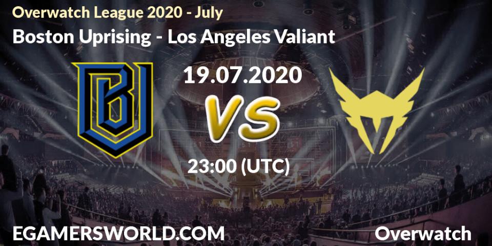Pronósticos Boston Uprising - Los Angeles Valiant. 19.07.20. Overwatch League 2020 - July - Overwatch
