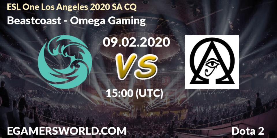 Pronósticos Beastcoast - Omega Gaming. 09.02.2020 at 15:11. ESL One Los Angeles 2020 SA CQ - Dota 2