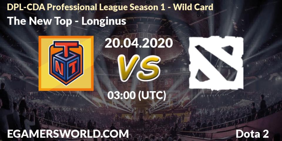 Pronósticos The New Top - Longinus. 20.04.20. DPL-CDA Professional League Season 1 - Wild Card - Dota 2