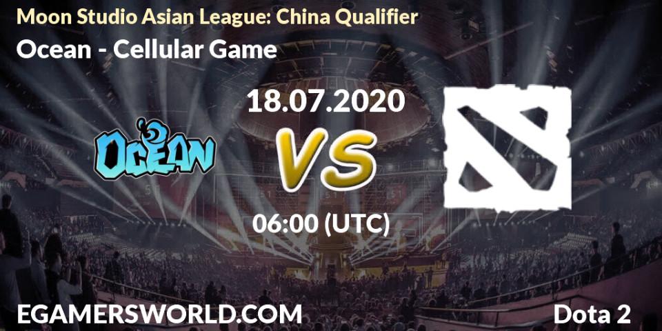 Pronósticos Ocean - Cellular Game. 18.07.20. Moon Studio Asian League: China Qualifier - Dota 2