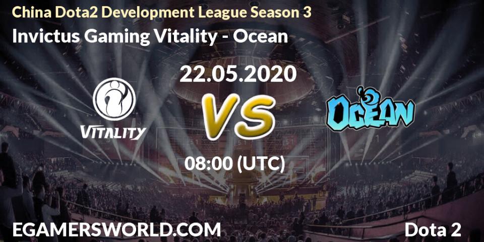 Pronósticos Invictus Gaming Vitality - Ocean. 22.05.20. China Dota2 Development League Season 3 - Dota 2