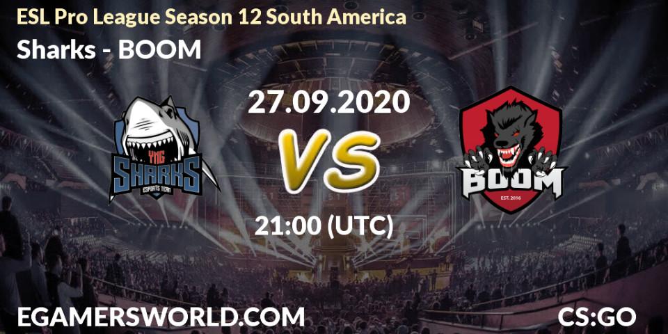Pronósticos Sharks - BOOM. 27.09.2020 at 21:00. ESL Pro League Season 12 South America - Counter-Strike (CS2)