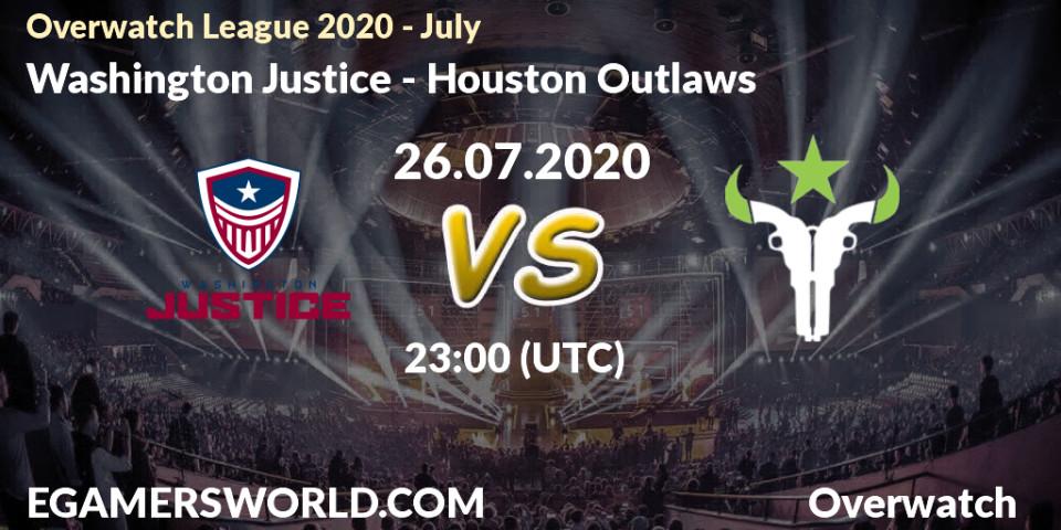 Pronósticos Washington Justice - Houston Outlaws. 26.07.20. Overwatch League 2020 - July - Overwatch