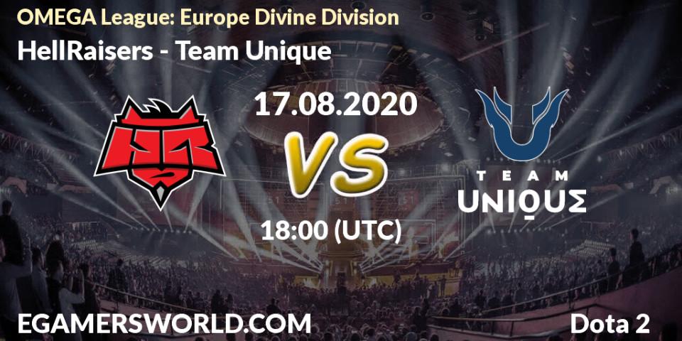 Pronósticos HellRaisers - Team Unique. 17.08.2020 at 18:09. OMEGA League: Europe Divine Division - Dota 2