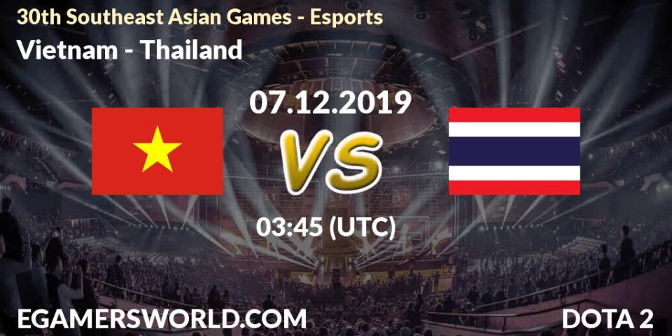 Pronósticos Vietnam - Thailand. 07.12.2019 at 05:30. 30th Southeast Asian Games - Esports - Dota 2