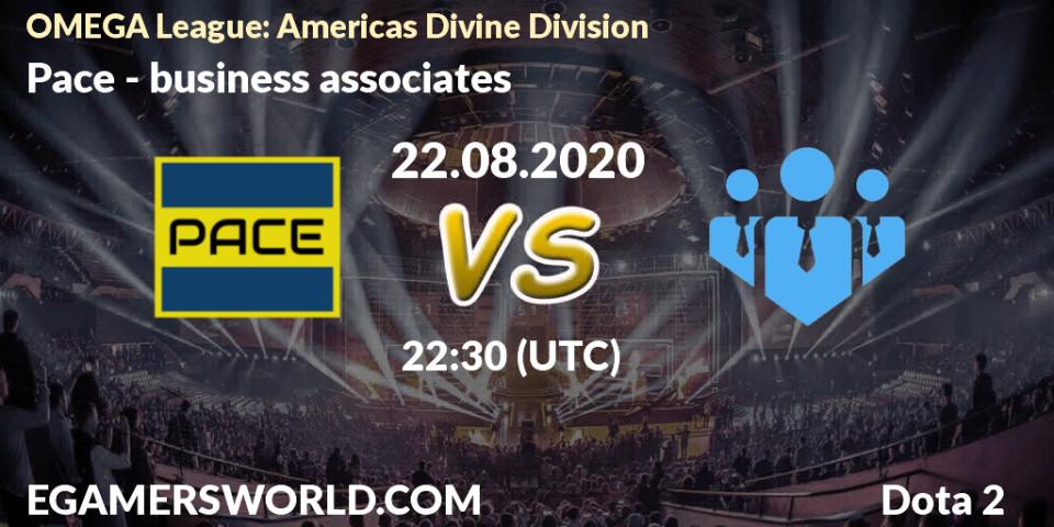 Pronósticos Pace - business associates. 22.08.2020 at 22:35. OMEGA League: Americas Divine Division - Dota 2