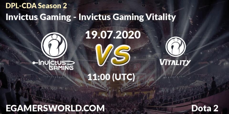 Pronósticos Invictus Gaming - Invictus Gaming Vitality. 18.07.20. DPL-CDA Professional League Season 2 - Dota 2
