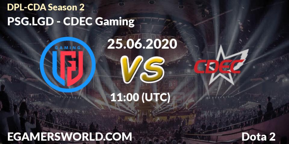 Pronósticos PSG.LGD - CDEC Gaming. 25.06.2020 at 11:33. DPL-CDA Professional League Season 2 - Dota 2