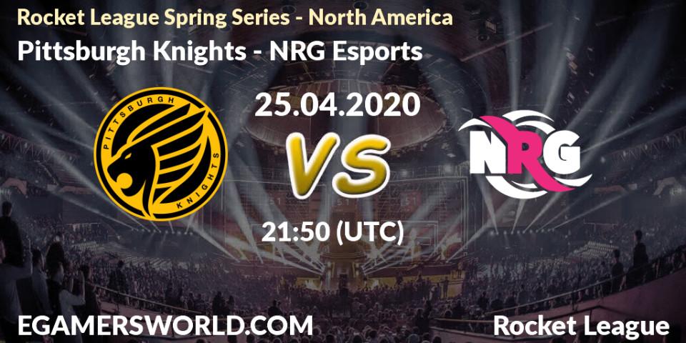 Pronósticos Pittsburgh Knights - NRG Esports. 25.04.2020 at 21:50. Rocket League Spring Series - North America - Rocket League
