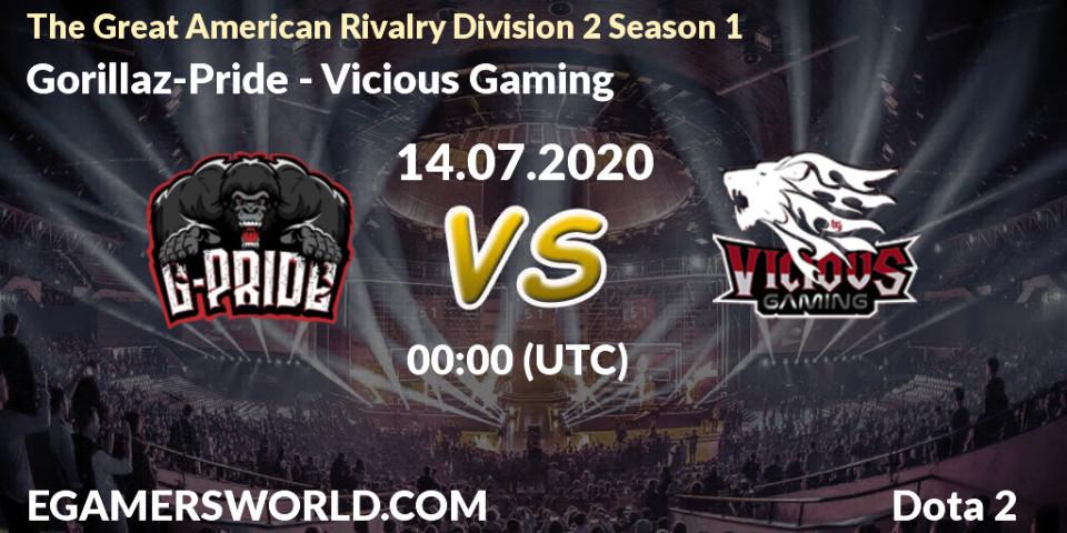 Pronósticos Gorillaz-Pride - Vicious Gaming. 14.07.20. The Great American Rivalry Division 2 Season 1 - Dota 2