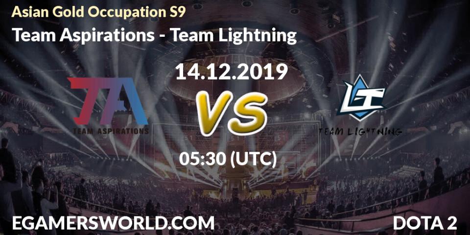 Pronósticos Team Aspirations - Team Lightning. 14.12.19. Asian Gold Occupation S9 - Dota 2