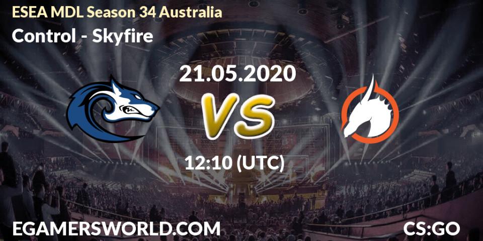 Pronósticos Control - Skyfire. 21.05.2020 at 12:10. ESEA MDL Season 34 Australia - Counter-Strike (CS2)