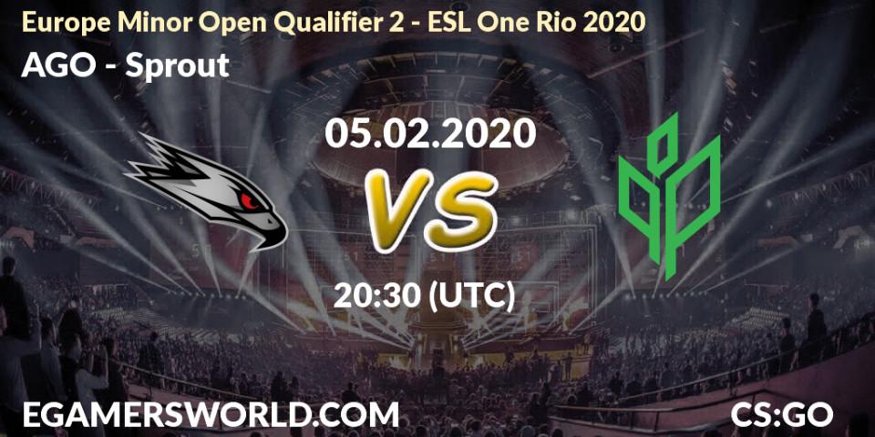 Pronósticos AGO - Sprout. 05.02.2020 at 20:30. Europe Minor Open Qualifier 2 - ESL One Rio 2020 - Counter-Strike (CS2)
