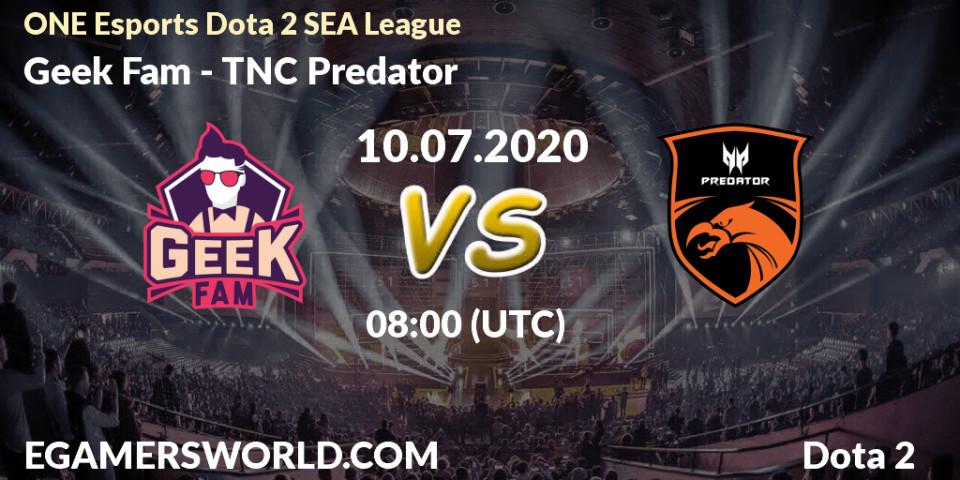 Pronósticos Geek Fam - TNC Predator. 10.07.20. ONE Esports Dota 2 SEA League - Dota 2