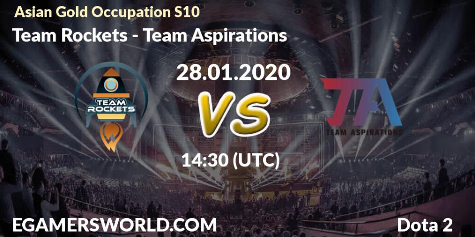 Pronósticos Team Rockets - Team Aspirations. 19.01.20. Asian Gold Occupation S10 - Dota 2