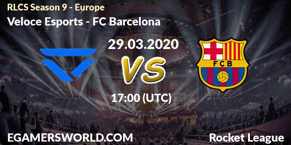 Pronósticos Veloce Esports - FC Barcelona. 29.03.20. RLCS Season 9 - Europe - Rocket League