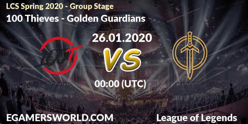 Pronósticos 100 Thieves - Golden Guardians. 26.01.20. LCS Spring 2020 - Group Stage - LoL
