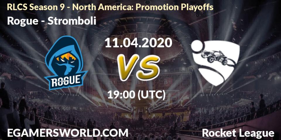 Pronósticos Rogue - Stromboli. 11.04.2020 at 19:00. RLCS Season 9 - North America: Promotion Playoffs - Rocket League
