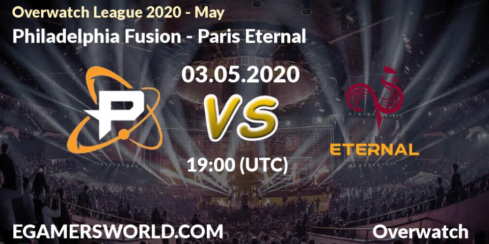 Pronósticos Philadelphia Fusion - Paris Eternal. 03.05.20. Overwatch League 2020 - May - Overwatch